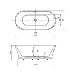 Aqualine Antik Wanna wolnostojąca 160x79 biały połysk E2679
