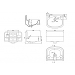 Arcade umywalka 50x40 cm z dwoma otworami ARC5002TH