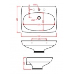 Artceram Civitas Umywalka ścienna 68x50 cm Biała CIL00101;00