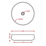 Artceram Cognac Umywalka stawiana na blat Ø48 cm Biała COL00201;00