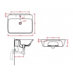 Artceram Cow Umywalka stawiana na blat/ścienna 60x45 cm Biała CWL00201;00