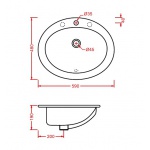 Artceram Eolo Umywalka Wpuszczana w Blat 57x48 cm Biała L170 / ELL00101;00