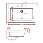 Artceram Gap Umywalka Wpuszczana w Blat 71x51 cm Biała L1816 / GPL00201;00