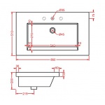 Artceram Gap Umywalka Wpuszczana w Blat 86x51cm Biała L2816 / GPL00301;00