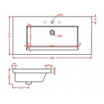 Artceram Gap Umywalka Wpuszczana w Blat 106x51cm Biała L4816 / GPL00101;00