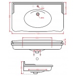 Artceram Hermitage Umywalka Ścienna 112x63 cm Biała EE13 / HEL00401;00