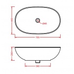 Artceram La Ciotola Umywalka stawiana na blat 70x42 cm Biała L3060 / LCL00201;00