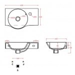 Artceram Union Umywalka ścienna 27x43 cm Biała LML00101;00