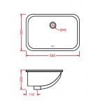 Artceram Nettuno Umywalka podblatowa 55x37,5 cm Biała NTL00101;00