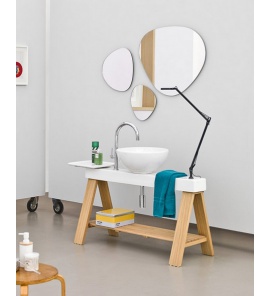 Artceram One Shot Il Cavalletto Umywalka stawiana na blat ze stelażem 120x50 cm Biała OSL00201;00