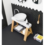 Artceram One Shot Il Cavalletto Umywalka stawiana na blat ze stelażem 120x50 cm Biała OSL00201;00