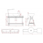 Artceram One Shot Il Cavalletto Umywalka stawiana na blat ze stelażem 120x50 cm Biała OSL00201;00