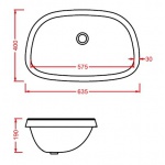 Artceram Plettro Umywalkana wpuszczana w blat 63x40 Biała PTL00401;00
