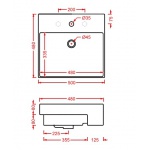 Artceram Quadro Umywalka półwpuszczana w blat 50x48 cm Biała QUL00401;00