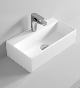 Artceram Quadro Umywalka stawiana na blat/ścienna 50x27 cm Biała QUL00101;00