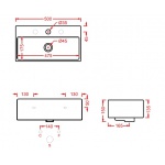 Artceram Quadro Umywalka stawiana na blat/ścienna 50x27 cm Biała QUL00101;00