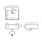 Artceram Quadro Umywalka stawiana na blat/ścienna 40x38 cm Biała QUL00501;00