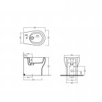 Axa Cinque Bidet stojący 35x50 cm Biały połysk 362001