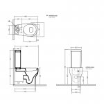 Axa Cinque Miska stojąca 35x60 cm do kompaktu i zbiornik z deską WC Biały połysk 361701+368101+368801