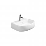 Axa Cinque Umywalka ścienna/stawiana na blat 63x47 cm z korkiem Click-clack i syfonem Biały połysk 364601+SI020+AF0015