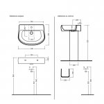 Axa Cinque Umywalka ścienna/stawiana na blat 63x47 cm z korkiem Click-clack i syfonem Biały połysk 364601+SI020+AF0015