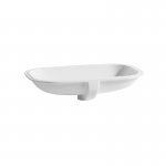 Axa Ciotola Umywalka podblatowa 66x40 cm i korkiem Click-clack z syfonem Biały połysk 1509401+AF0015+SI020