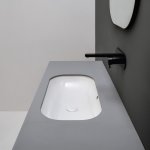 Axa Ciotola Umywalka podblatowa 66x40 cm i korkiem Click-clack z syfonem Biały połysk 1509401+AF0015+SI020