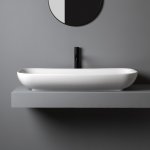 Axa Ciotola Umywalka stawiana na blat 100x46 cm i korkiem Click-clack z syfonem Biały połysk 1508201+AF0015+SI020