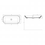 Axa Ciotola Umywalka stawiana na blat 100x46 cm i korkiem Click-clack z syfonem Biały połysk 1508201+AF0015+SI020