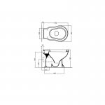 Axa Contea Miska stojąca 36x55 cm i deska WC zwykła Biały połysk 0601101+AA0601