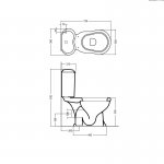 Axa Contea Miska stojąca 36x72 cm do kompaktu i zbiornik z deską WC Biały połysk 0601201+0605101+AA0601