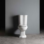 Axa Contea Miska stojąca 36x72 cm do kompaktu i zbiornik z deską WC Biały połysk 0601201+0605101+AA0601