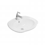 Axa Contea Umywalka wpuszczana w blat 68x54 cm z korkiem Click-clack Biały połysk 0603901+AF0015