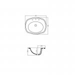 Axa Contea Umywalka wpuszczana w blat 68x54 cm z korkiem Click-clack Biały połysk 0603901+AF0015