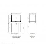 Axa COSA.H35 Umywalka stawiana na blat 30x50 cm i korkiem Click-clack z stojak pod umywalkę Grey Matt 8660009+SG8601415+AF001509