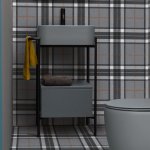 Axa COSA Stelaż podumywalkowy z umywalką z korkiem Click-clack i szufladą Czarny mat/Grey Matt S864807+8610209+MSC420GM+AF001509