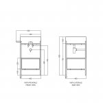 Axa COSA Stelaż podumywalkowy z umywalką z korkiem Click-clack i szufladą Czarny mat/Grey Matt S864807+8610209+MSC420GM+AF001509