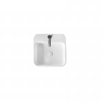 Axa COSA Umywalka półwpuszczana w blat 48x48 cm z korkiem Click-clack Biały połysk 8610101+AF0015