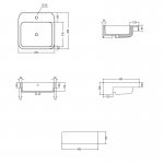 Axa COSA Umywalka półwpuszczana w blat 48x48 cm z korkiem Click-clack Biały połysk 8610101+AF0015