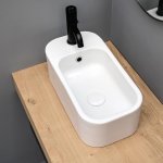 Axa COSA Umywalka stawiana na blat 25x48 cm z korkiem Click-clack Biały połysk 8610301+AF0015