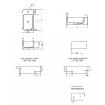 Axa COSA Umywalka stawiana na blat 25x48 cm z korkiem Click-clack Biały połysk 8610301+AF0015