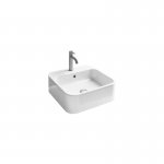 Axa COSA Umywalka stawiana na blat 48x48 cm z korkiem Click-clack Biały połysk 8610201+AF0015