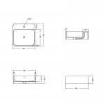 Axa COSA Umywalka stawiana na blat 48x48 cm z korkiem Click-clack Biały połysk 8610201+AF0015