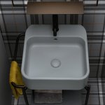 Axa COSA Umywalka stawiana na blat 48x48 cm z korkiem Click-clack Grey Matt 8610209+AF001509