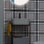 Axa COSA Umywalka stawiana na blat 48x48 cm z korkiem Click-clack Grey Matt 8610209+AF001509