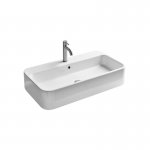 Axa COSA Umywalka stawiana na blat 45x80 cm z korkiem Click-clack Biały połysk 8630001+AF0015