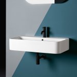 Axa COSA Umywalka stawiana na blat 45x80 cm z korkiem Click-clack Biały połysk 8630001+AF0015