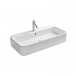 Axa COSA Umywalka stawiana na blat 45x100 cm z korkiem Click-clack Biały połysk 8640001+AF0015