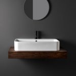 Axa COSA Umywalka stawiana na blat 45x100 cm z korkiem Click-clack Biały połysk 8640001+AF0015