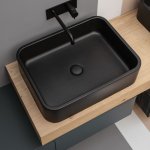 Axa COSA Umywalka stawiana na blat 45x60 cm z korkiem Click-clack Czarny mat 8621007+AF001507